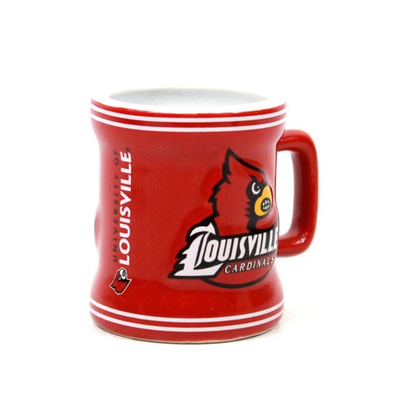 Louisville Cardinals Mini Mugs - 2OZ Ceramic Sculpted Style - 6 For $21.00 - Louisville Cardinals