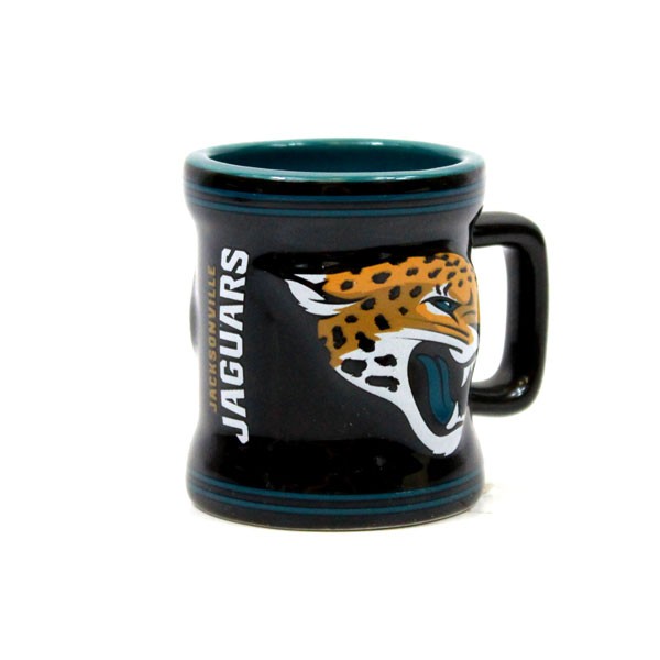 Jacksonville Jaguars Mini Mugs - 2OZ Ceramic Sculpted Style - 6 For $21.00 - Wholesale Jacksonville Jaguars Product - Jaguars Merchandise 2