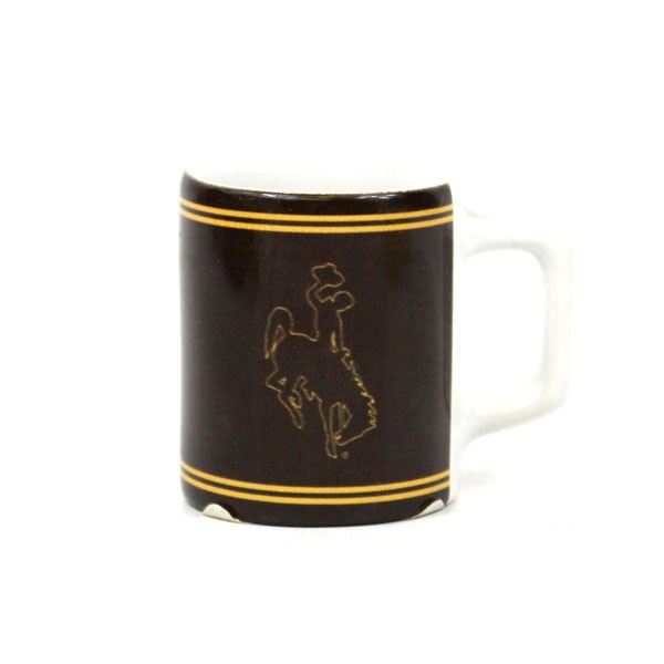 Wyoming Cowboys Mini Mugs - 2OZ Ceramic Sublimated Style - 6 For $21.00 - Wyoming Cowboys