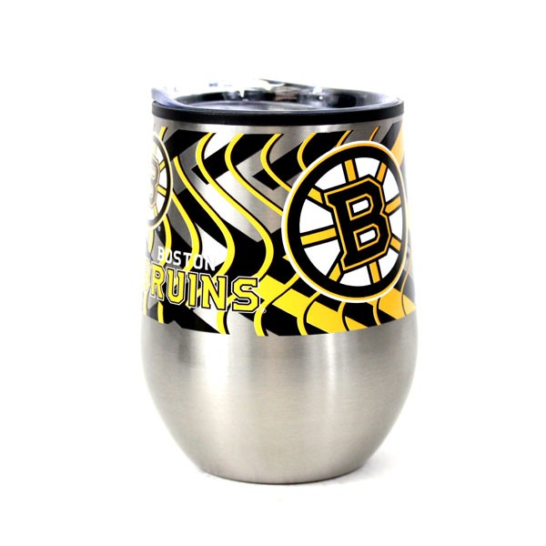 Boston Bruins Wine Tumblers - Vacuum Sealed Lid - Flex Style 11OZ Stainless - 4 For $24.00 - Boston Bruins
