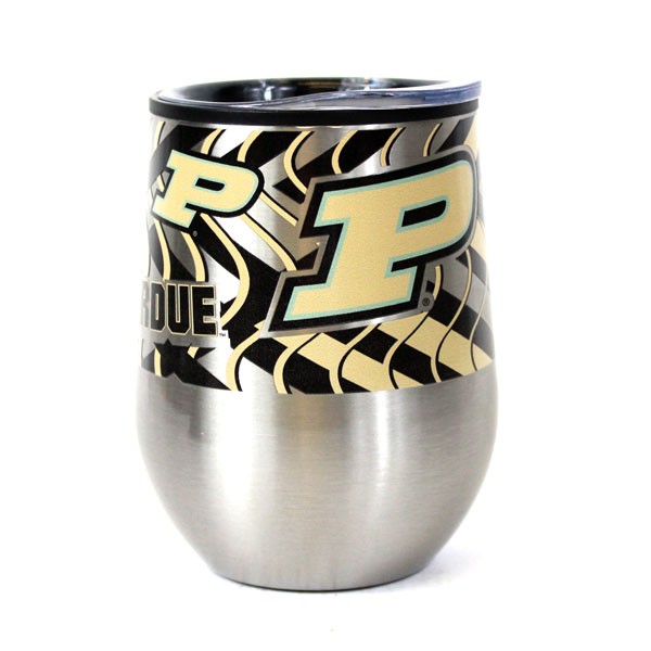 Purdue Boilermakers Wine Tumblers - Vacuum Sealed Lid - Flex Style 11OZ Stainless - 4 For $24.00 - Purdue
