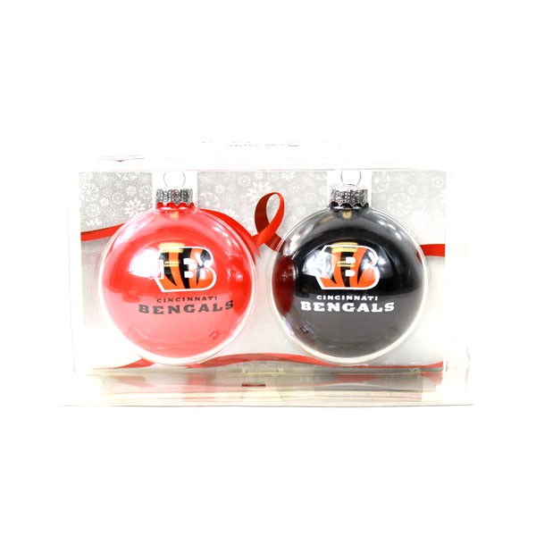 Cincinnati Bengals Ornaments - Home And Away 2Pack Ball Style - 6 Packs For $48.00 - Wholesale Cincinnati Bengals Products - Bengals Merchandise