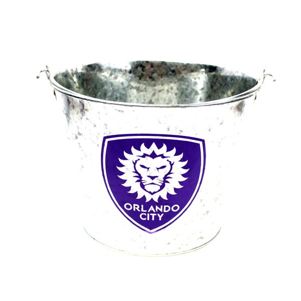 Orlando City FC Buckets - 5QT Metal Galvanized Style - 4 For $20.00 - Wholesale Mystery Merchandise - Wholesale John Deere - Wholesale Licensed Products