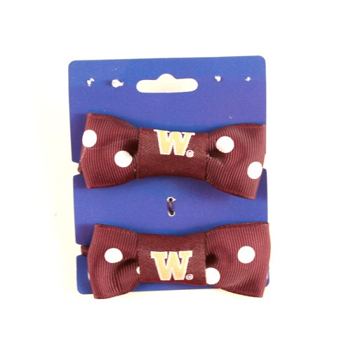 Blowout - Washington Huskies - 2Pack Set Bow Style Ponies - 12 Sets For $18.00 - Washington Huskies