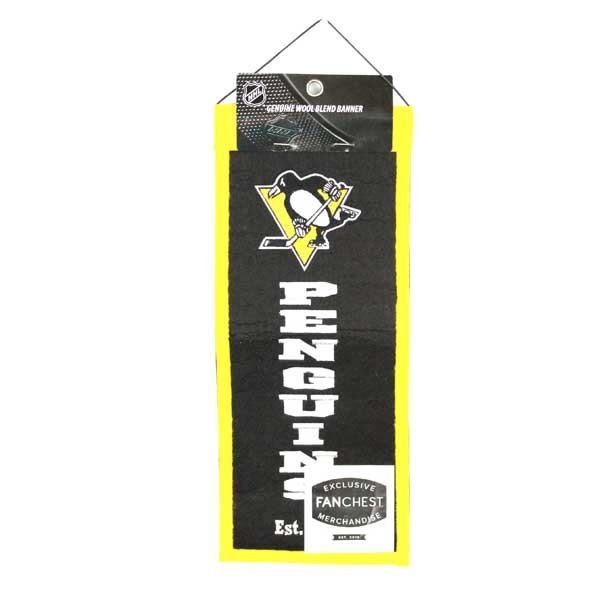Pittsburgh Penguins Banners - 6"x15" Wool Blend Embroidered Banners - 6 For $21.00 - Pittsburgh Penguins