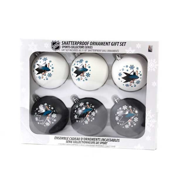 San Jose Sharks Ornaments - 6Pack Shatterproof Set - 2 Sets For $15.00 - San Jose Sharks