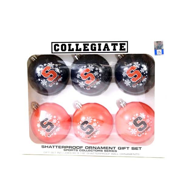 University Of Syracuse Ornaments - 6Pack Shatterproof Set - 2 Sets For $15.00 - Syracuse