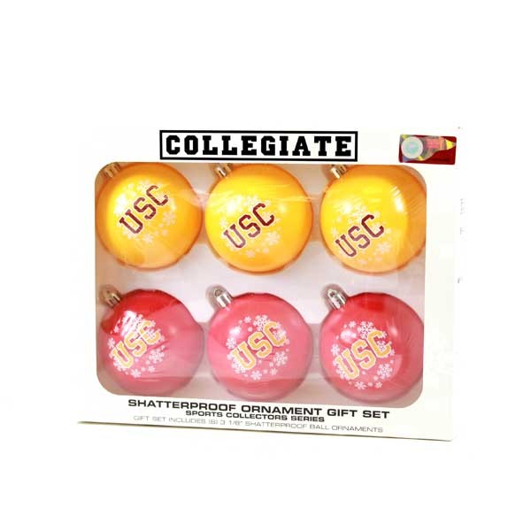 USC Trojans Ornaments - 6Pack Shatterproof Set - 2 Sets For $15.00 - USC Trojans
