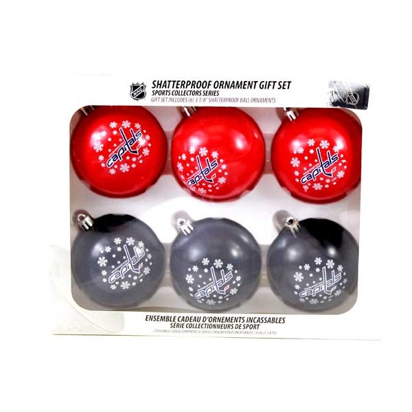 Washington Capitals Ornaments - 6Pack Shatterproof Set - 2 Sets For $15.00 - Washington Capitals
