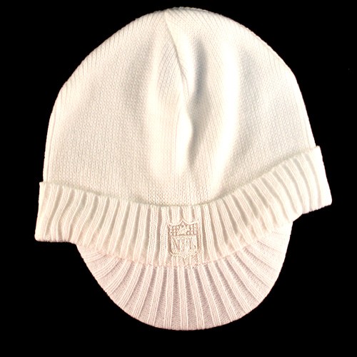 Blowout - White Tonal NFL Shield Beanies - Billed - 12 For $48.00