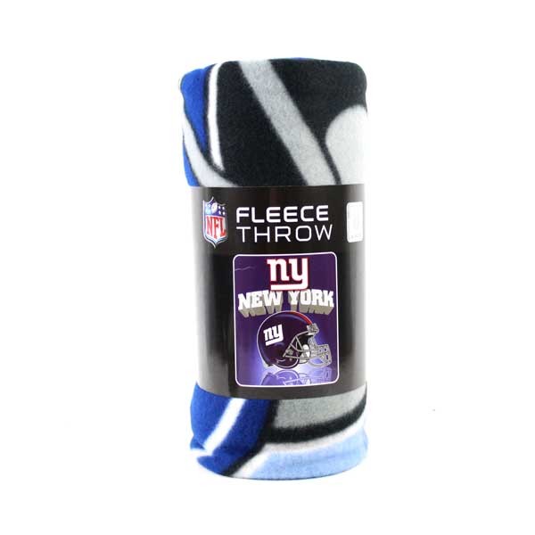 New York Giants Blankets - 50"x60" Fleece - GridIron Style - 2 For $18.00 - Wholesale New York Giants Product - Giants Merchandsie