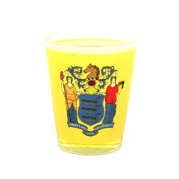 State Of New Jersey Shot Glasses - State Flag - 12 For $24.00 - New Jersey Devils