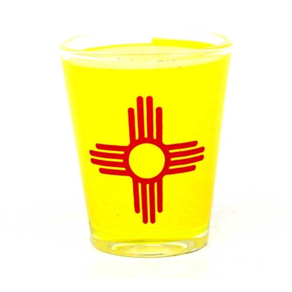 State Of New Mexico Shot Glasses - State Flag - 12 For $24.00 - New Mexico Lobos