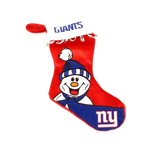 Blowout - Wholesale Christmas Merchandise - New York Giants HAPPY Snowman Stockings - 4 For $20.00 - Wholesale New York Giants Product - Giants Merchandsie