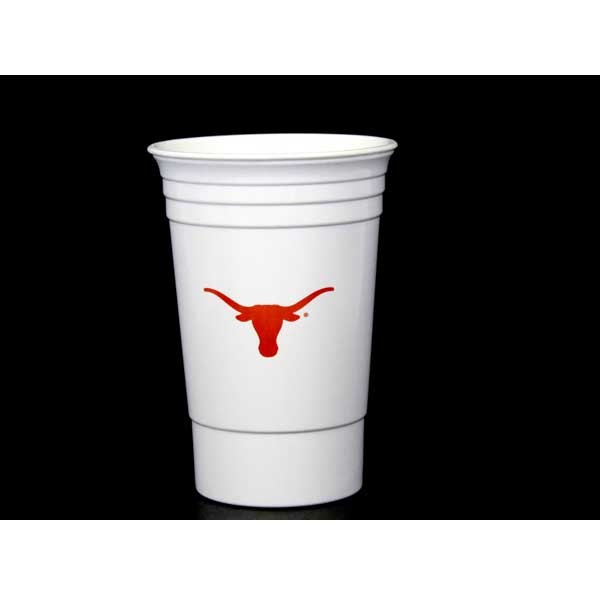 Texas Longhorns Cups - 16OZ White Double Walled Party Cups - 12 For $30.00 - Texas Longhorns