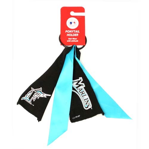 Blowout - Wholesale Hair Products - Florida Marlins Ponytail Holders - 24 For $24.00 - Wholesale Miami Marlins Products - Marlins Merchandise