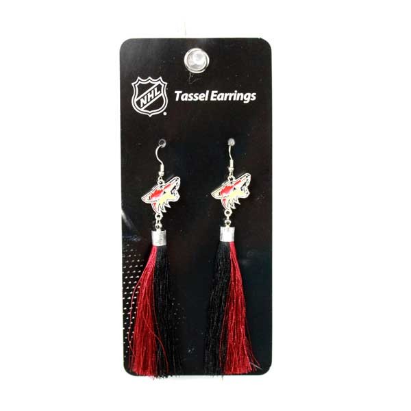 Arizona Coyotes Earrings - Tassel Fashion Style - 6 For $18.00 - Arizona Coyotes
