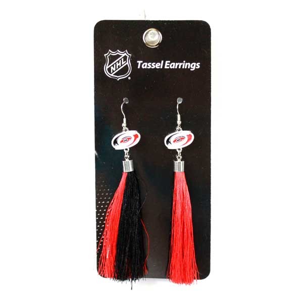 Carolina Hurricanes Earrings - Tassel Fashion Style - 6 Pair For $18.00 - Carolina Hurricanes