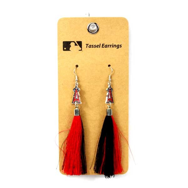 Los Angeles Angels Earrings - Tassel Fashion Style - 6 Pair For $18.00 - Wholesale Los Angeles Angels Products - Angels Merchandise 2