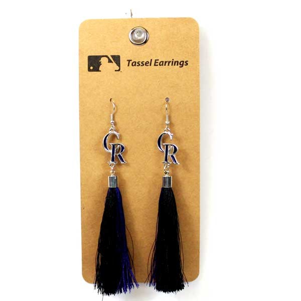 Colorado Rockies Earrings - Fashion Tassel Style - 6 Pair For $18.00 - Wholesale Colorado Rockies Products - Rockies Merchandise 2