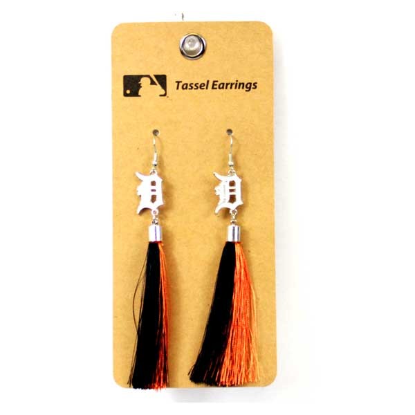 Detroit Tigers Earrings - Fashion Tassel Style - 6 Pair For $18.00 - Wholesale Detroit Tigers Products - Tigers Merchandise 2