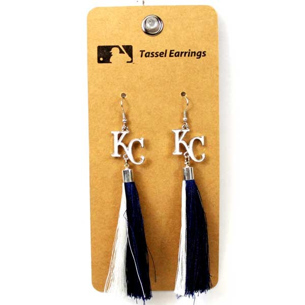 Kansas City Royals Earrings - Fashion Tassel Style - 6 Pair For $18.00 - Wholesale Kansas City Royals Products - Royals Merchandise 2