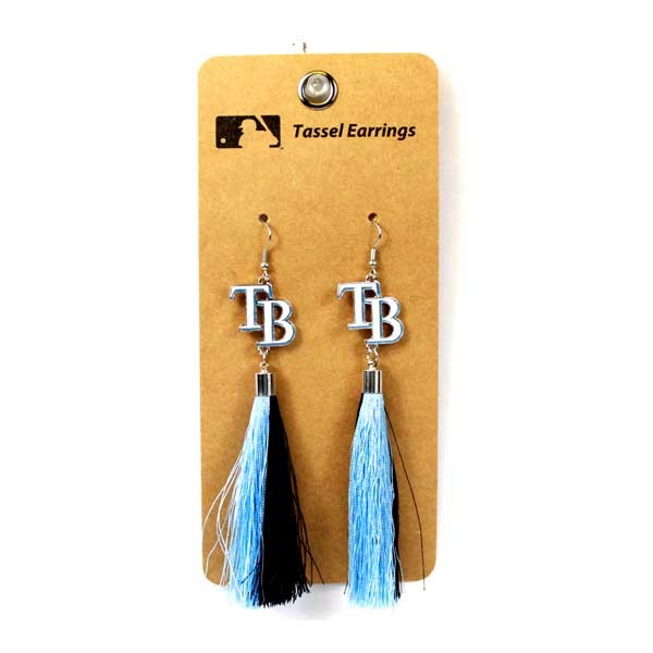 Tampa Bay Rays Earrings - Fashion Tassel Style - 6 Pair For $18.00 - Wholesale Tampa Bay Rays Products - Rays Merchandise