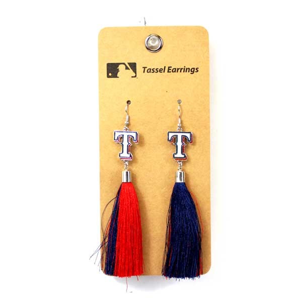 Texas Rangers Earrings - Fashion Tassel Style - 6 Pair For $18.00 - Wholesale Texas Rangers Products - Rangers Merchandise