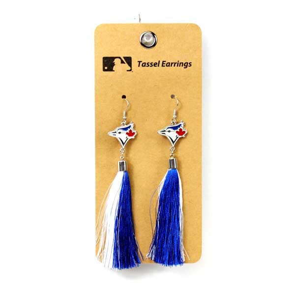 Toronto Blue Jays Earrings - Fashion Tassel Style - 6 Pair For $18.00 - Wholesale Toronto Blue Jays Products - Blue Jays Merchandise
