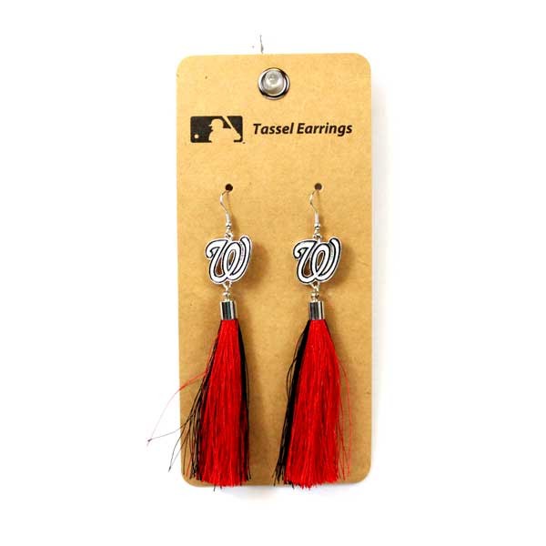 Washington Nationals Earrings - Fashion Tassel Style - 6 Pair For $18.00 - Wholesale Washington Nationals Products - Nationals Products