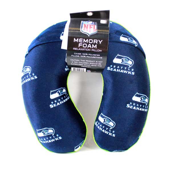 Seattle Seahawks Pillows - Memory Foam Travel Pillows - 2 For $12.00 - Wholesale Seattle Seahawks Product - Seahawks Merchandise