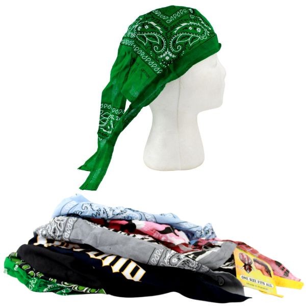 Assorted Doo-Rags - Huge Assortments - May Be Different Than Pictured - 24 For $24.00