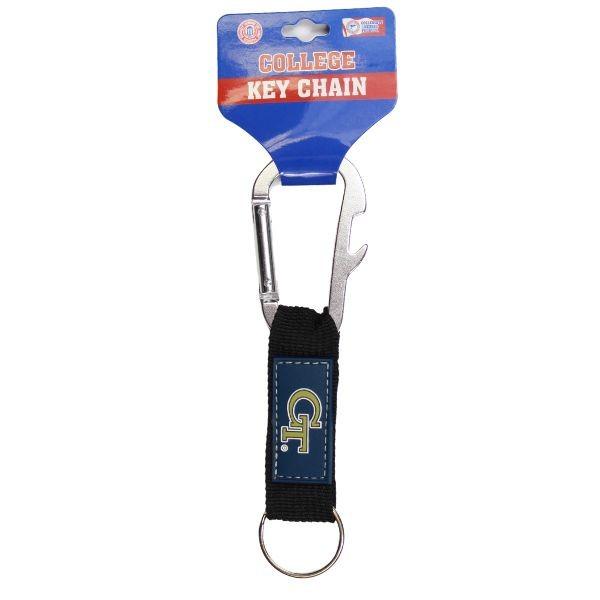 Georgia Tech Keychains - Nylon Ringed Keychain With Bottle Opener - 12 For $18.00 - Georgia Tech