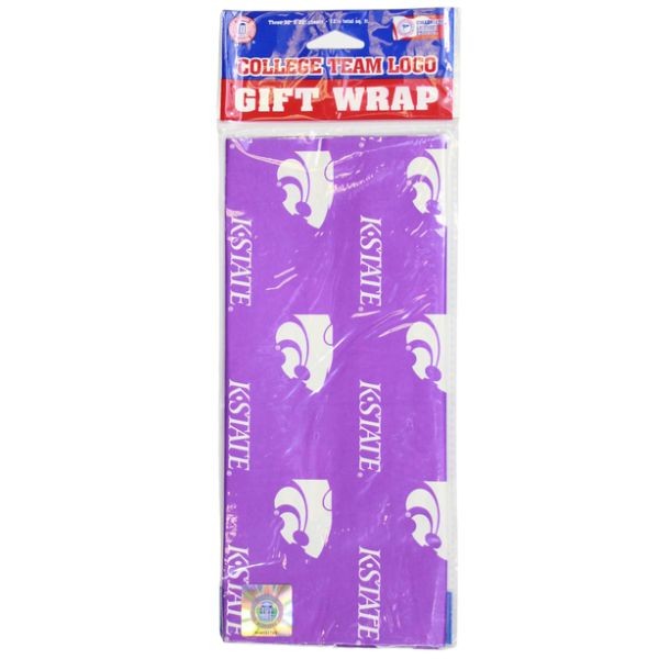 KState Products - 3Pack Gift Wrap - 3 Sheets Of 30"x20" Team Wrapping Paper - 48 Packs For $24.00 - Kansas State