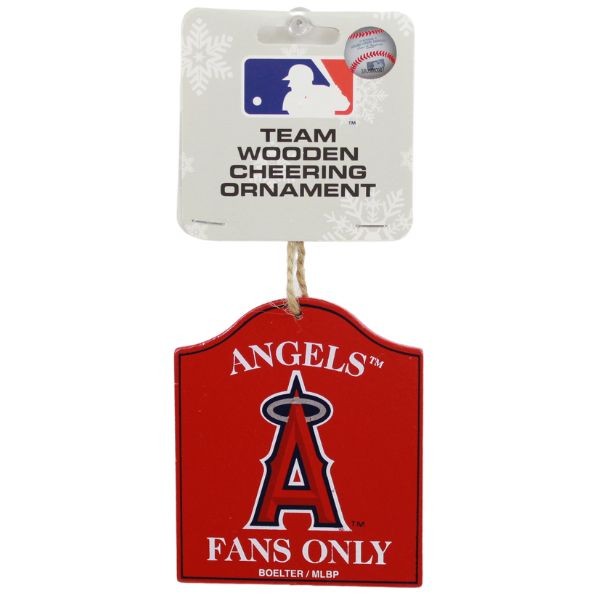 Los Angeles Angels Ornaments - Wood Sign Fans Only Style - 6 For $15.00 - Wholesale Los Angeles Angels Products - Angels Merchandise