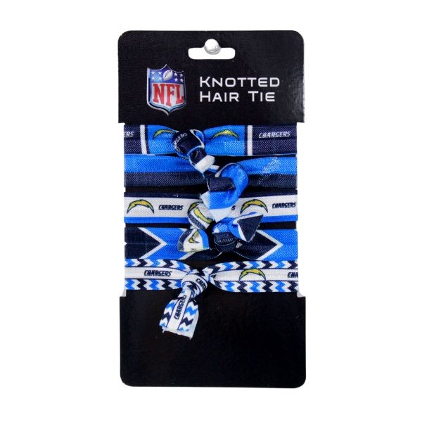 Los Angeles Chargers - Knotted Fan Hair Ties - 12 For $24.00 - Wholesale Los Angeles Chargers Products - Chargers Merchandise 2