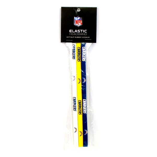Los Angeles Chargers Hair Accessories - 3Pack Elastic Headbands - 12 Packs For $24.00 - Wholesale Los Angeles Chargers Products - Chargers Merchandise 2