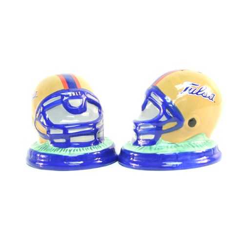 Blowout - Tulsa University - Salt And Pepper Shaker Sets - Ceramic Helmet Style - 12 Sets For $24.00 - Other Teams