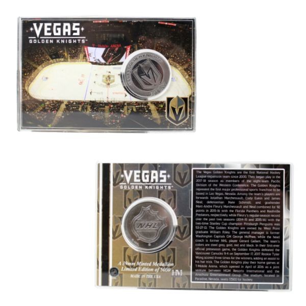Las Vegas Golden Knights Collectibles - Highland Mint - 4"x6" Acrylic Case With Minted Coin - 2 For $15.00 - Vegas Golden Knights