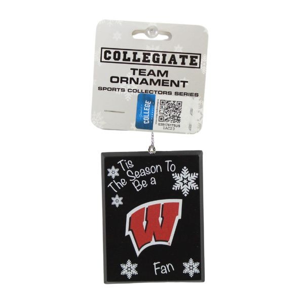 Wisconsin Badgers Ornaments - Tis The Season Style - 6 For $15.00 - Wisconsin Badgers