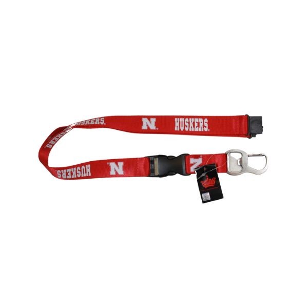 Nebraska Huskers Lanyards - Red Team Color Bottle Opener Style - 6 For $18.00 - Nebraska Huskers