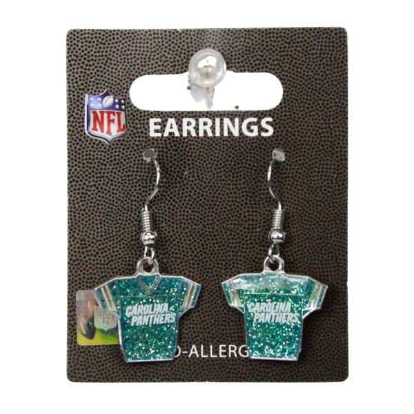 Carolina Panthers Earrings - Jersey Style - 6 Pair For $18.00 - Wholesale Carolina Panthers Products - Carolina Football 2