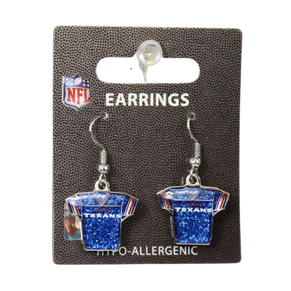 Houston Texans Earrings - Jersey Style - 6 Pair For $18.00 - Wholesale Houston Texans Products - Texans Merchandise 2