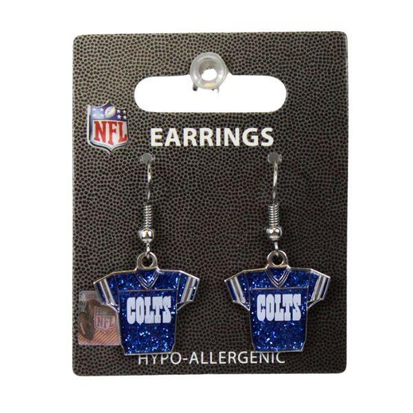 Indianapolis Colts Earrings - Jersey Style - 6 Pair For $18.00 - Wholesale Indianapolis Colts Products - Colts Merchandise