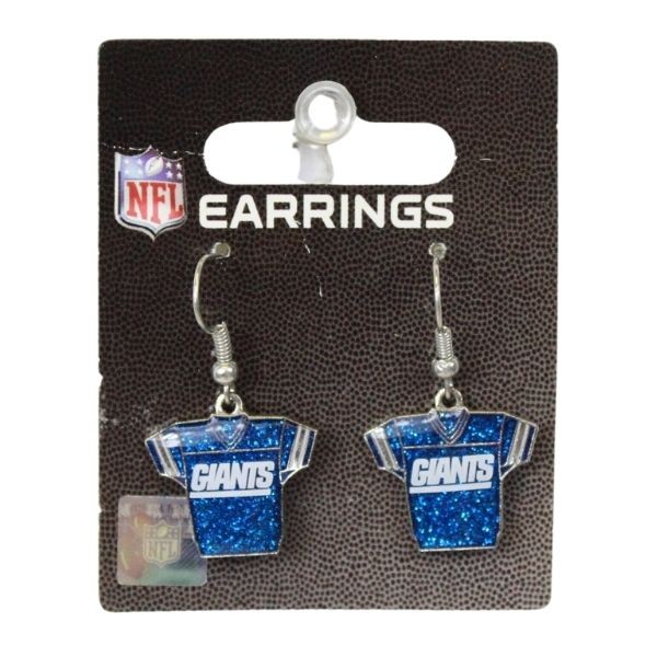 New York Giants Earrings - Jersey Style - 6 Pair For $18.00 - Wholesale New York Giants Product - Giants Merchandsie