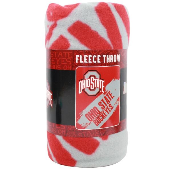 Ohio State Buckeyes Blankets - 50"x60" Fleece Paint Style - 2 For $18.00 - Ohio State