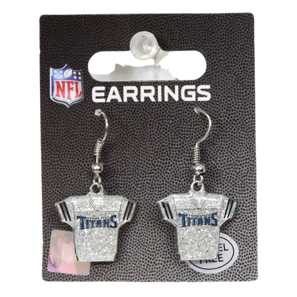 Tennessee Titans Earrings - Jersey Style - 6 Pair For $18.00 - Wholesale Tennessee Titans Product - Titans Merchandise