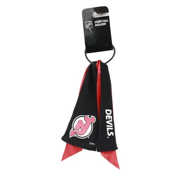 New Jersey Devils Hair Accessories - Jersey PonyTail Holders - 12 For $18.00 - New Jersey Devils