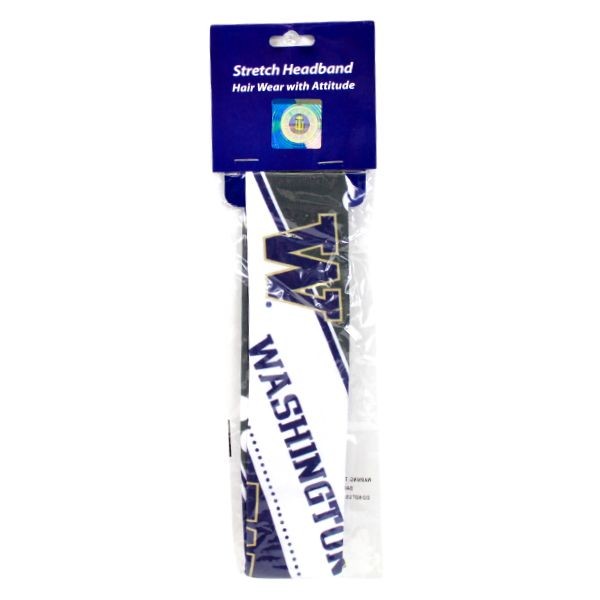 Washington Huskies Hair Accessories - Team Stretch Headbands - 12 For $18.00 - Washington Huskies