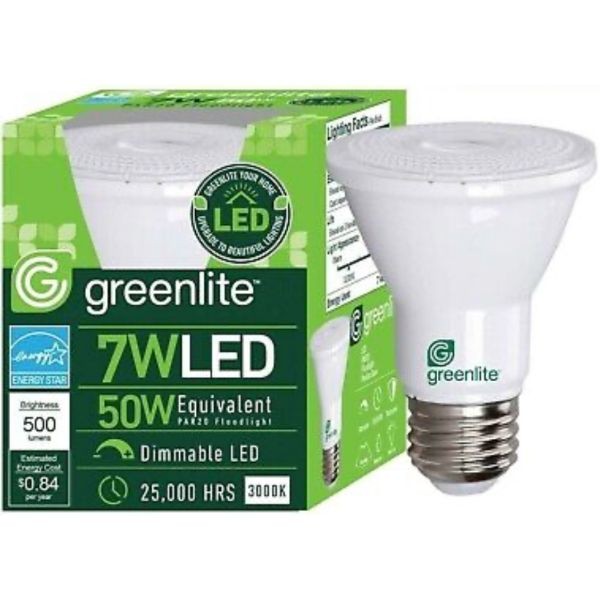 LED Lighting - GreenLite 7W LED Dimmable Bulbs - 12 For $24.00